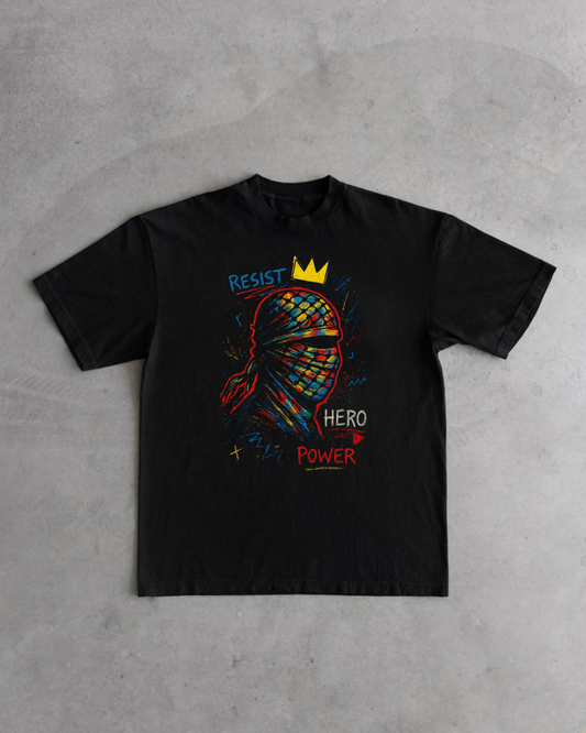 Resist Hero Power (Black Tee)